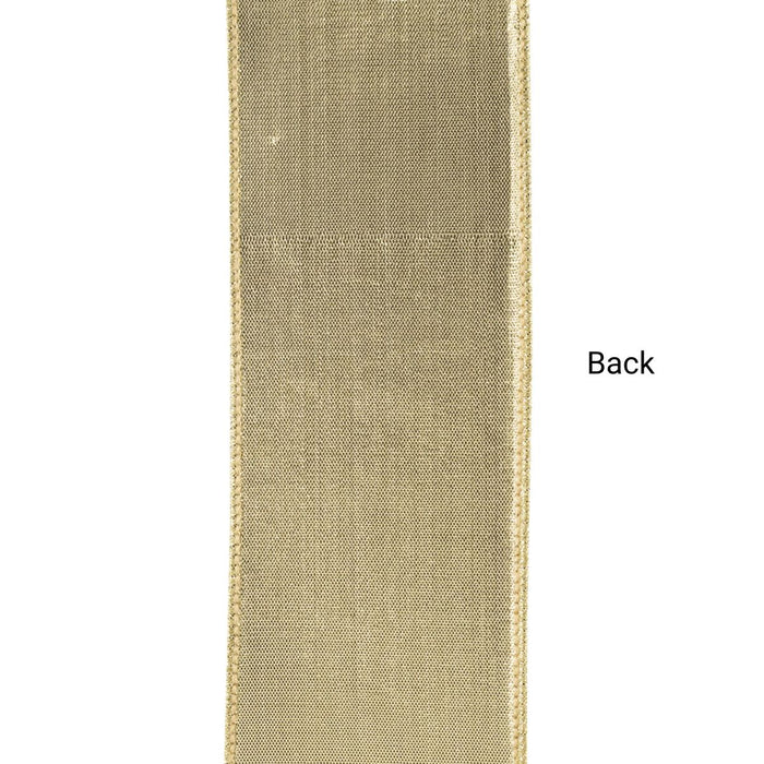 Teal wired fall ribbon with white pumpkins, metallic gold details, gold edges and solid gold backing, 2.5 inches x 10 yards, SKU 94601W-916-40F.