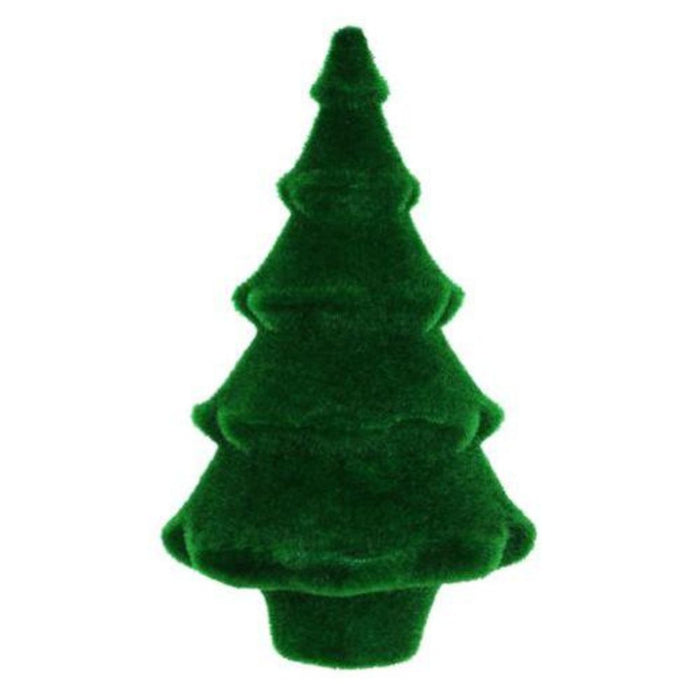 12"Hx7"Dia Flocked Full Tree 4 Asst Christmas Colors XT859098