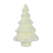A soft, plush decoration shaped like a Christmas tree, measuring 14 inches in height and 9 inches in diameter, comes in a delicate sage hue against a plain white background. The design includes layered branches and has a simple look reminiscent of gentle flocking—part of the "Flocked Full Tree" series available in four assorted vintage colors under the product code XT859297.