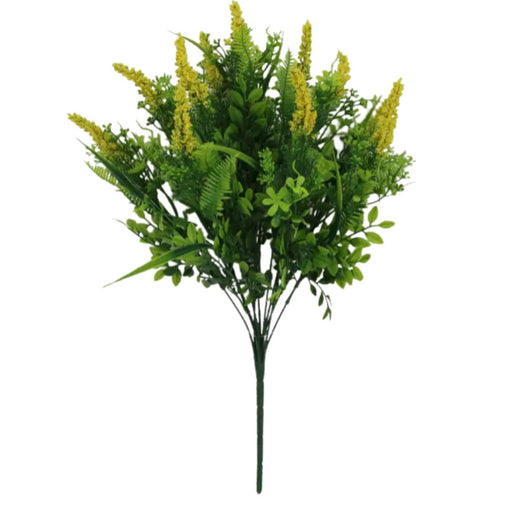22" Yellow mixed greenery plastic bush 85611-YEL