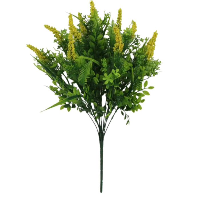 22" Yellow mixed greenery plastic bush 85611-YEL