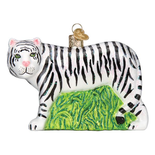 12137   White Tiger Ornament   Old World Christmas Ornament