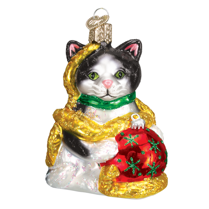 Holiday Kitten Ornament Old World Christmas Ornament 12223