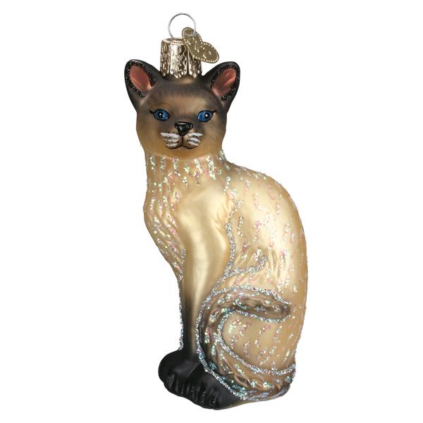Tan Siamese Cat Ornament  Old World Christmas  12617