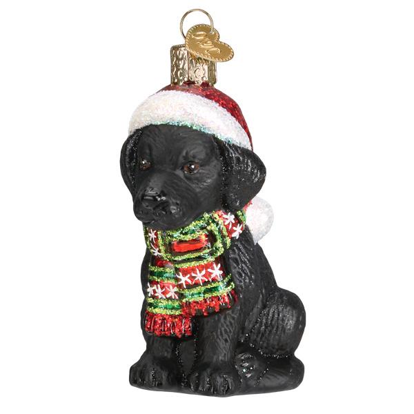 Holiday Black Labrador Puppy Old World Christmas Ornament 12638