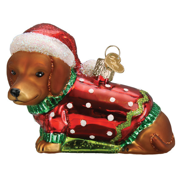 Dashing Dachshund Puppy Ornament  Old World Christmas  12649