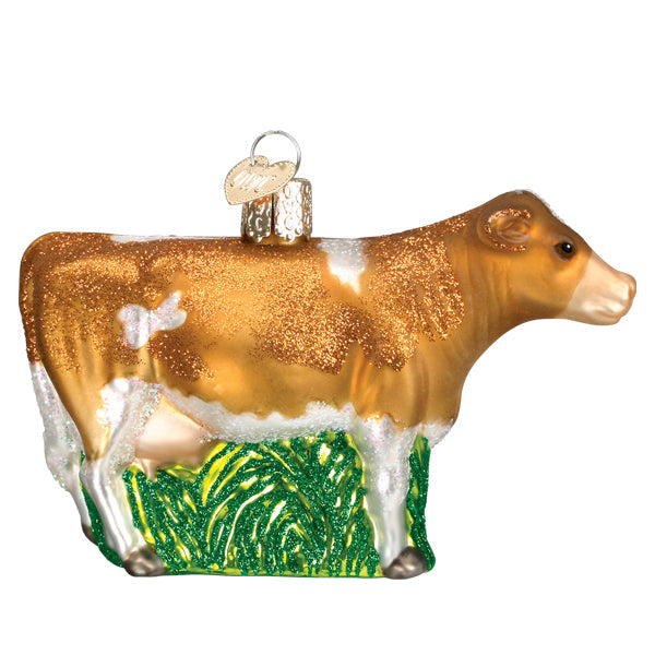 Brown Dairy Cow Ornament  Old World Christmas  12658