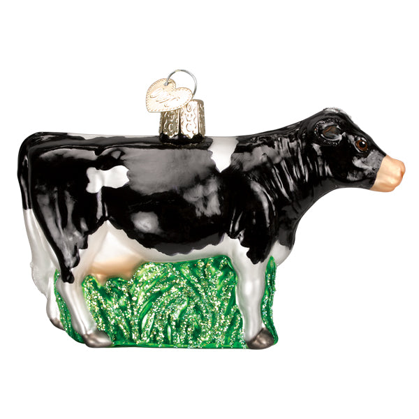 Black Dairy Cow Ornament  Old World Christmas  12659