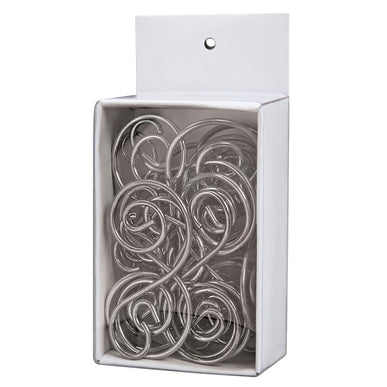A box of 24 Silver S-hooks Ornament Old World Christmas 14105, featuring 2 x 1 inch silver S-hooks for hanging ornaments.