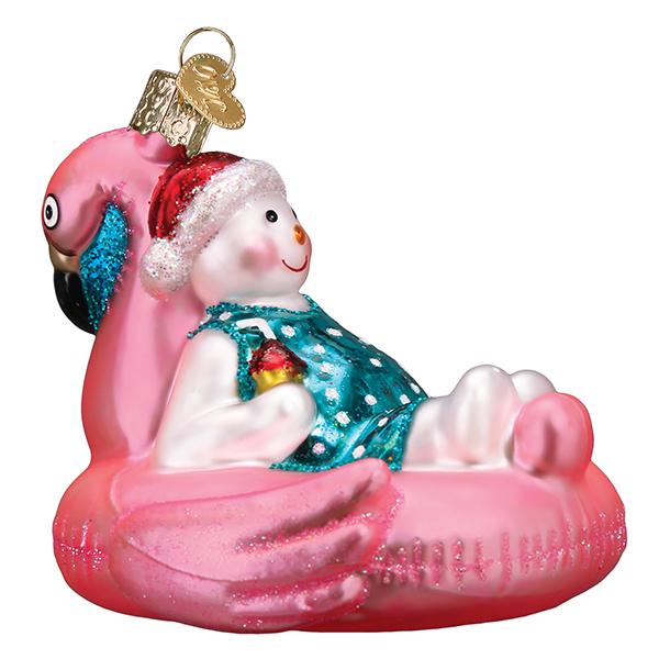Pool Float Snowman Old World Christmas Ornament 24205