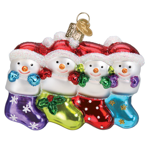 Snow Family Of 4 Ornament  Old World Christmas  24218
