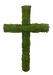 The 24 by 16 Green Moss Cross (29460GN) boasts a lush moss surface against a solid black backdrop. Its rich, natural texture offers organic appeal, perfect as a centerpiece.