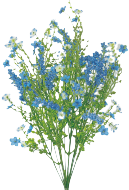 18" Green and Blue Baby's Breath Filler Bush with 12 Stems 30356TTBL