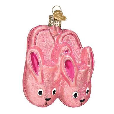 Pink Bunny Slippers 32406 Old World Christmas Ornament