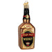 The Whisky Bottle Ornament by Old World Christmas (32501) shines with a glittery finish, featuring a Single Malt Whisky label under a crown emblem and a detailed metallic cap.