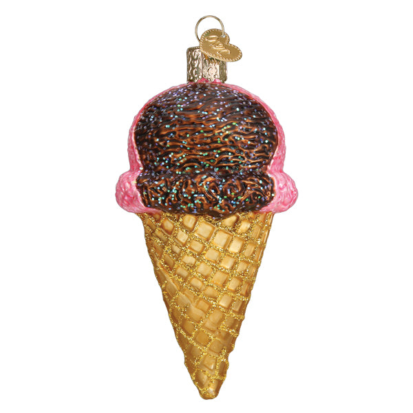Neapolitan Ice Cream Cone Ornament  Old World Christmas  32509