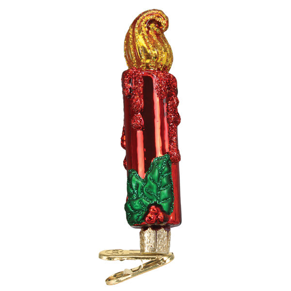 Red Clip-on Candle Ornament  Old World Christmas  32521