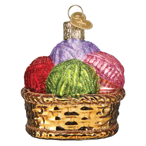 Basket Of Yarn Ornament  Old World Christmas  32530