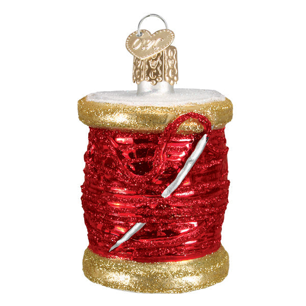 Red Spool Of Thread Ornament  Old World Christmas  32552