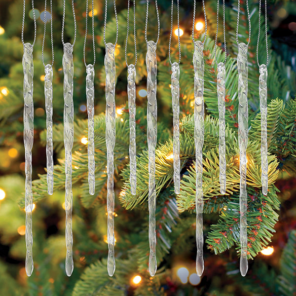 Clear Glass Icicles Set Of 24 Ornament  Old World Christmas  34046