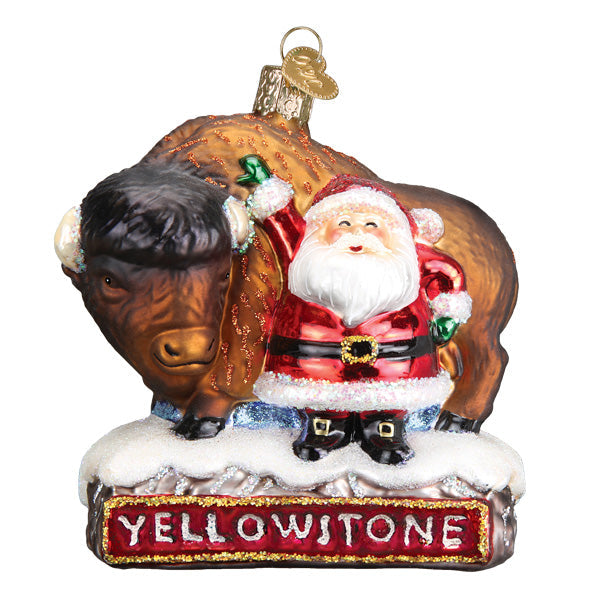Santa With Bison Ornament  Old World Christmas  40305