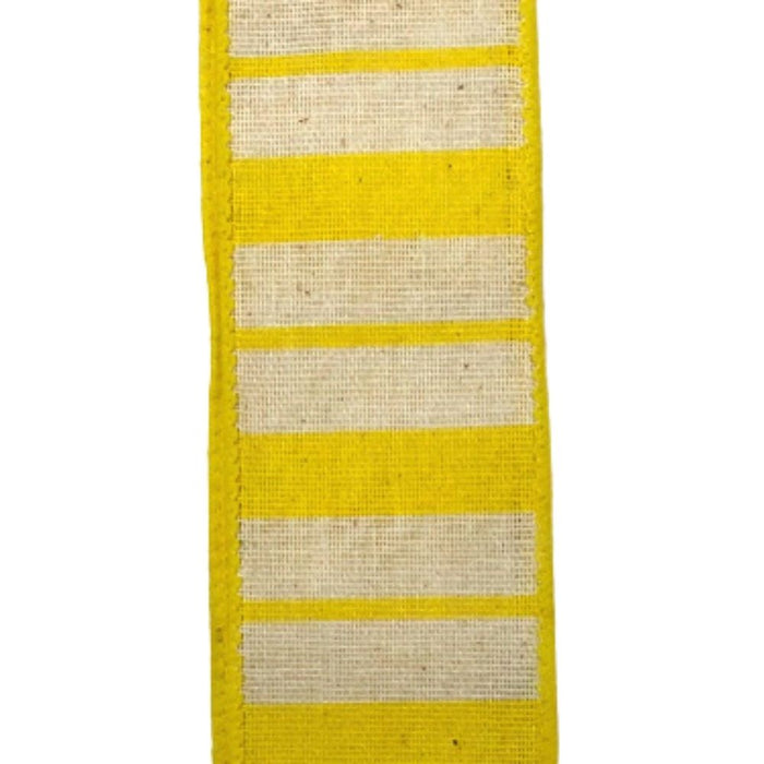 1.5" Ivory Yellow Horizontal Stripe Ribbon 41125-09-22