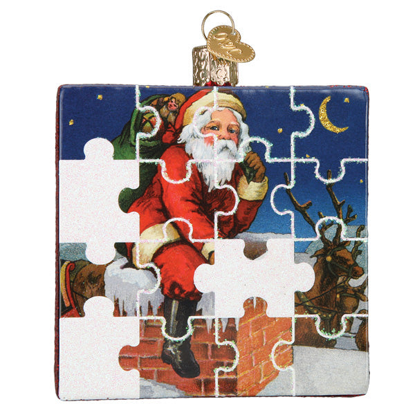 Santa Jigsaw Puzzle Ornament  Old World Christmas  44180