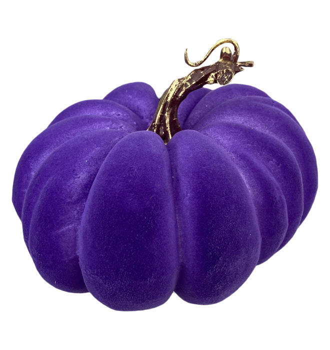 4" By 7" Diameter  Purple Flocked Pumpkin  56954PU