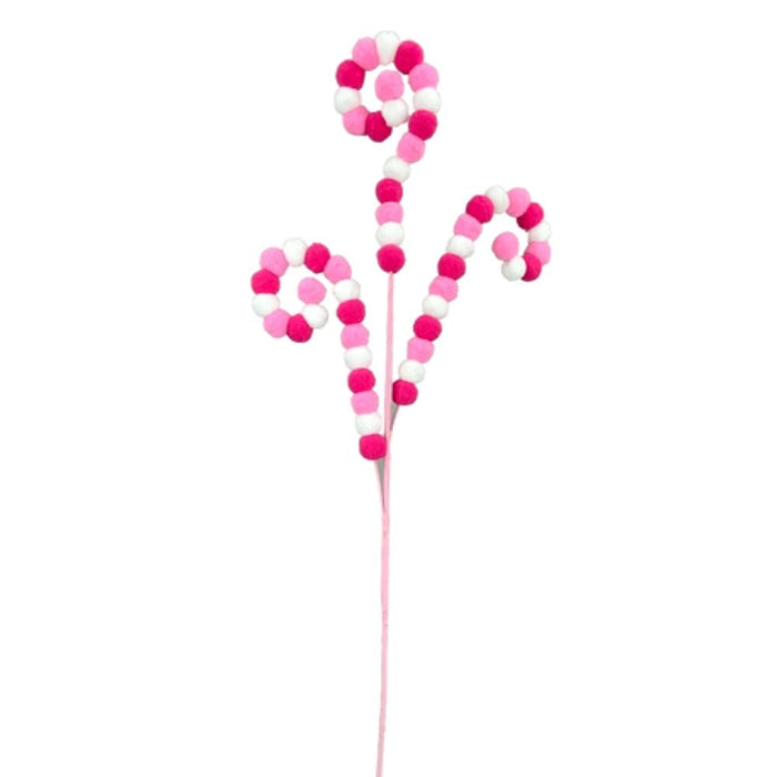 30" Hot Pink, Pink and White Felt Curly Spray with 3 stems 63008BTWTPK