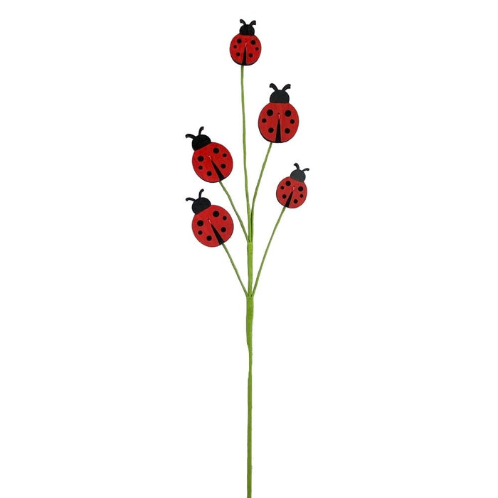 24" Red Ladybug Spray with 5 stems  63058RD