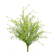 The 22 Inch Yellow Filler Bush with 9 Stems and green foliage (63097YW) features small yellow flowers in a fan shape, ideal as a wreath filler or decorative accent against any background.