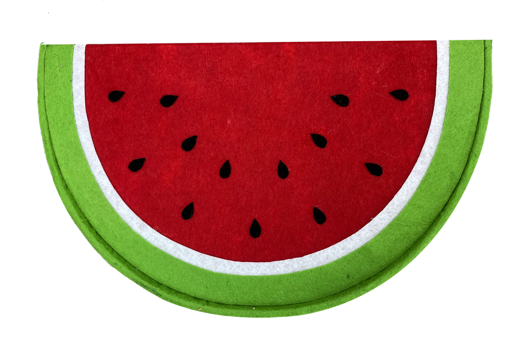 7.5" by 12" by 2.5" Red and Green Watermelon Ornament  63147RDGN