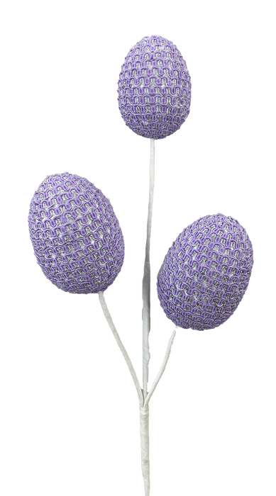 16" Lavender Egg Pick with 3 Stems 63203LV