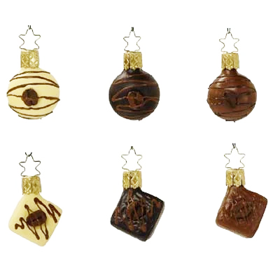 Chocolates with Coffee Bean Christmas Ornament Inge-Glas of Germany 68101