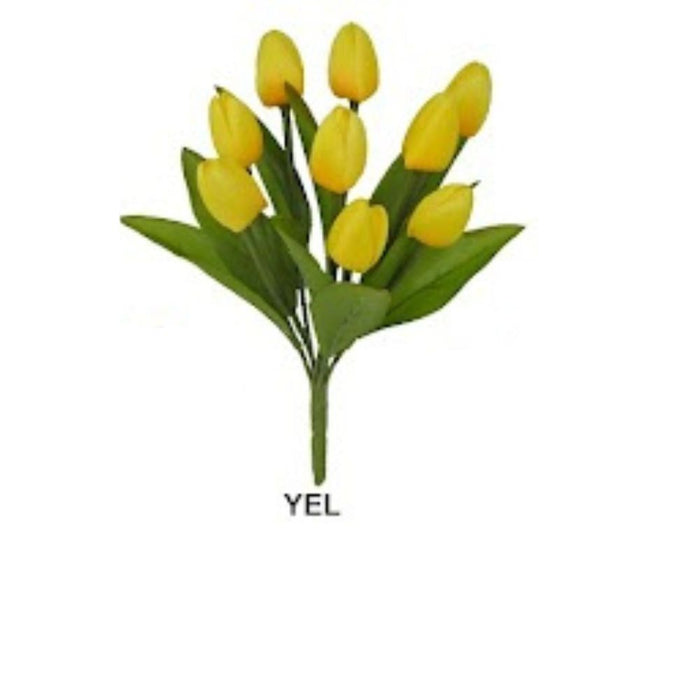 13" Yellow Tulip Bush with 9 Stems 80310-YEL