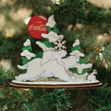 Coca-Cola Polar Bear Penguin CCO108 Old World Christmas Ornament 84207