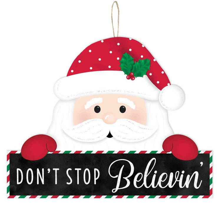 12.75"L X 10"H Don'T Stop Believin' Sign  Black/Red/White/Green  AP8908