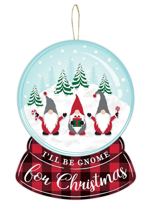 12"Hx9"L Gnome For Christmas Snow Globe  Robin Egg/Black/Red/White/Grey  AP8913