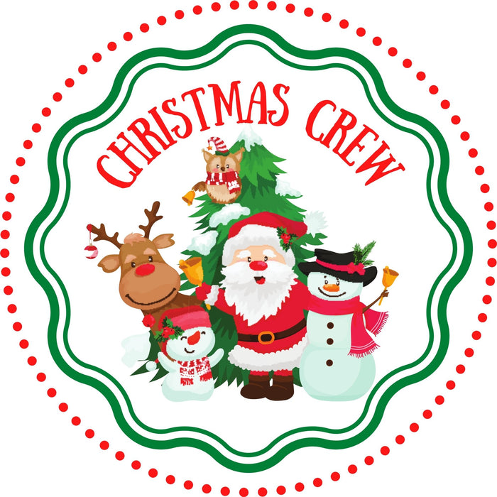 10" Trendy Tree Christmas Crew Round Metal Sign TT-016