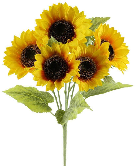 17"L Sunflower Bush X 5  Yellow  FN164629