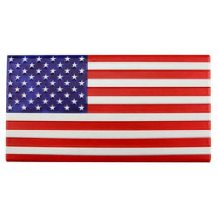 12"L X 6.25"H Metal/Embd American Flag  Red/White/Blue  MD0603