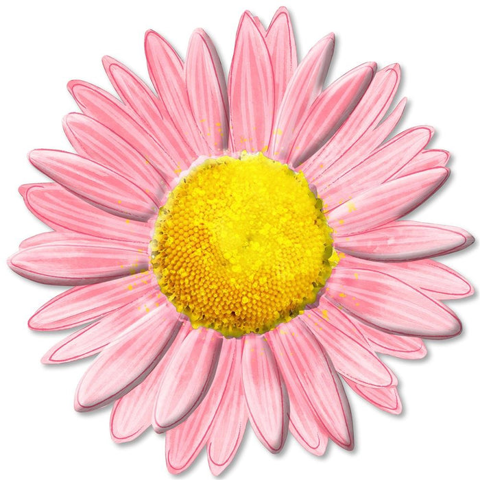 12"Dia Metal/Embossed Daisy  Lt Pink/Hot Pink/Yellow  MD066015