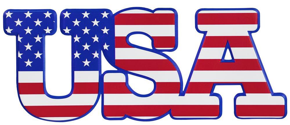 14"Lx5.75"H Metal Usa Standard Flag Sign  Red/White/Blue  MD1050