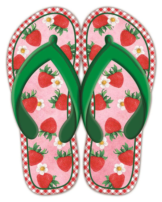 12.75"Hx10"L Metal Flip Flops Sign  Red/Yellow/Green/Pink  MD1093