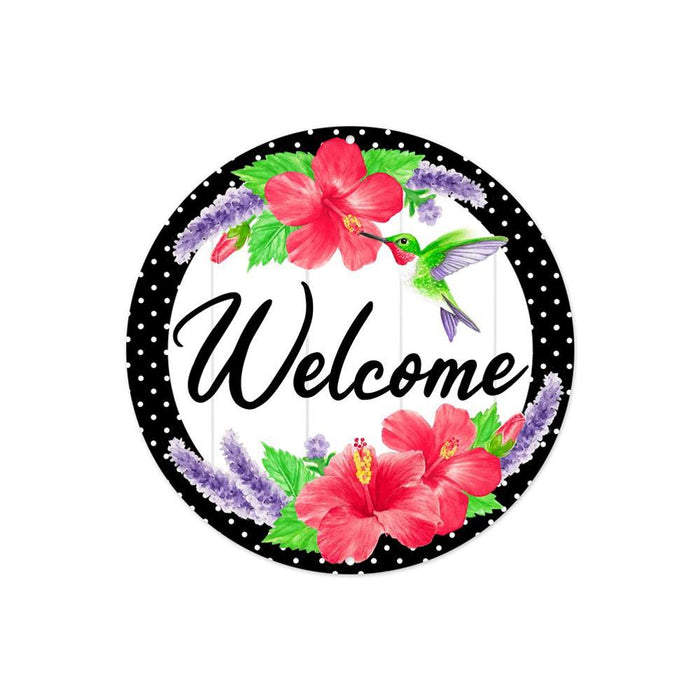 8"Dia Welcome Hummingbird Sign MD1127