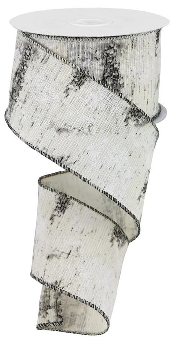 2.5"X10Yd Birch Bark On Cotton  Cream/White/Black/Grey  RGA1576C2
