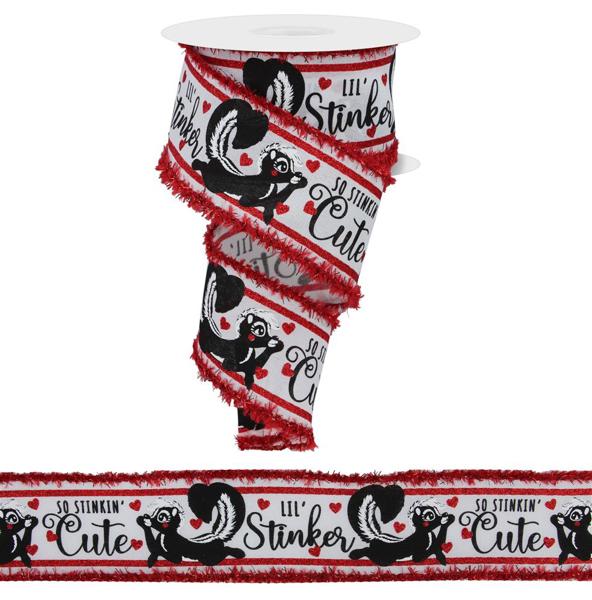 2.5"X10Yd Valentine Skunks/Met Drift  White/Black/Red  RGA849527