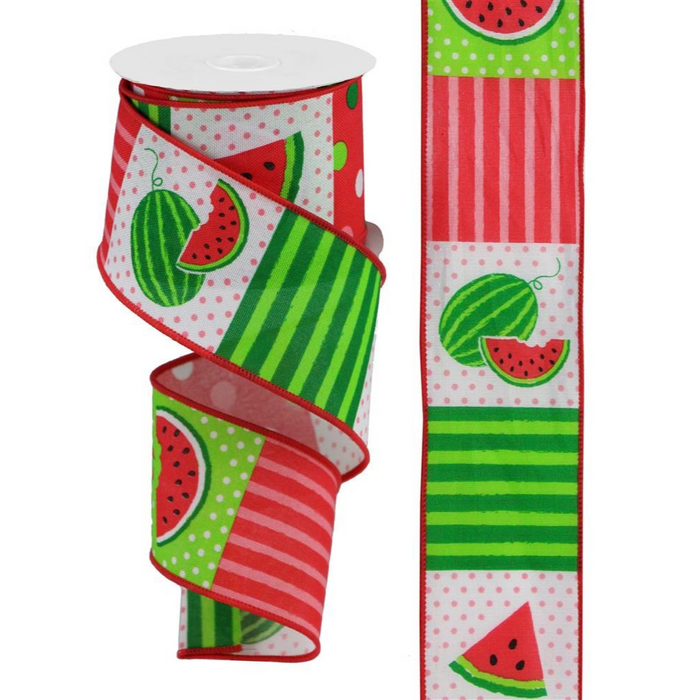 2.5" Watermelon Block Ribbon RGC1142WT
