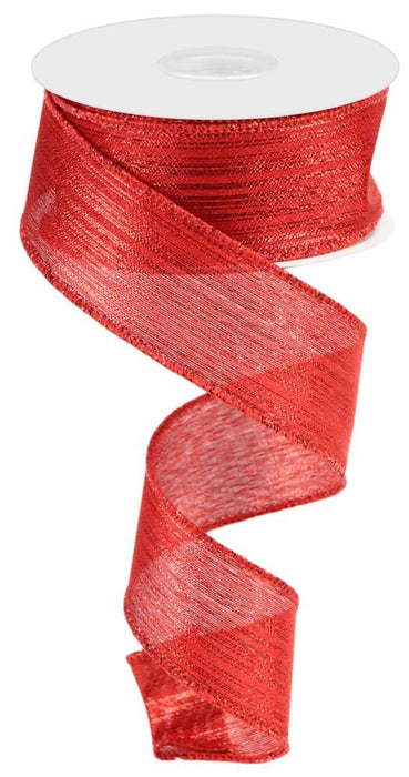 1.5"X10Yd Vertical Metallic Stripe Red RGC129924