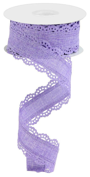 1.5"X10Yd Scalloped Edge Royal Burlap Lavender RGC130213